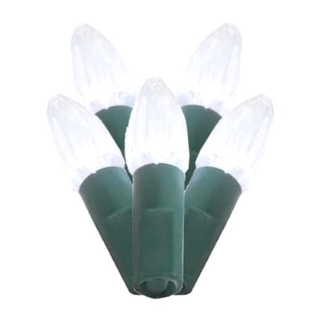 Kurt S. Adler 50348 - 50 Light 25' Green Wire Cool White LED C3 Christmas Light String Set with 8" Spacing