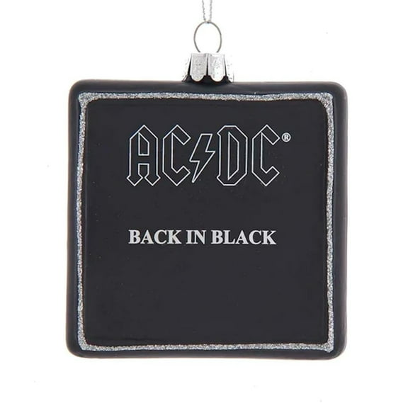 Kurt S. Adler 58264 - 3.5" AC/DC Glass - Back In Black Album Christmas Tree Ornament