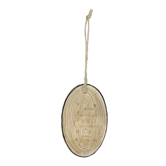 6" Beige and Brown Rustic Woodland Tree Slice Reindeer Christmas Ornament
