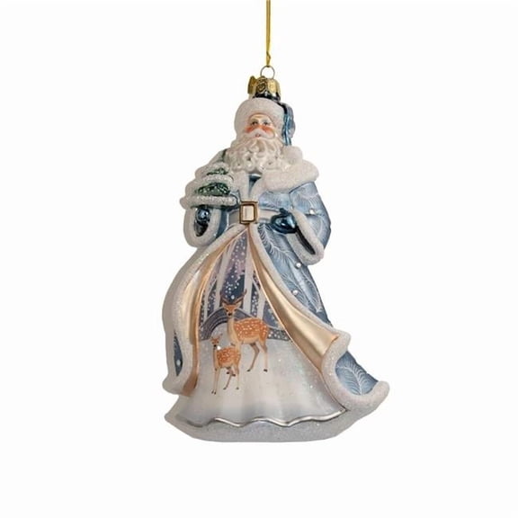 Kurt S. Adler 7 in. Bellissimo Glass Santa with Tree & Scene Ornament