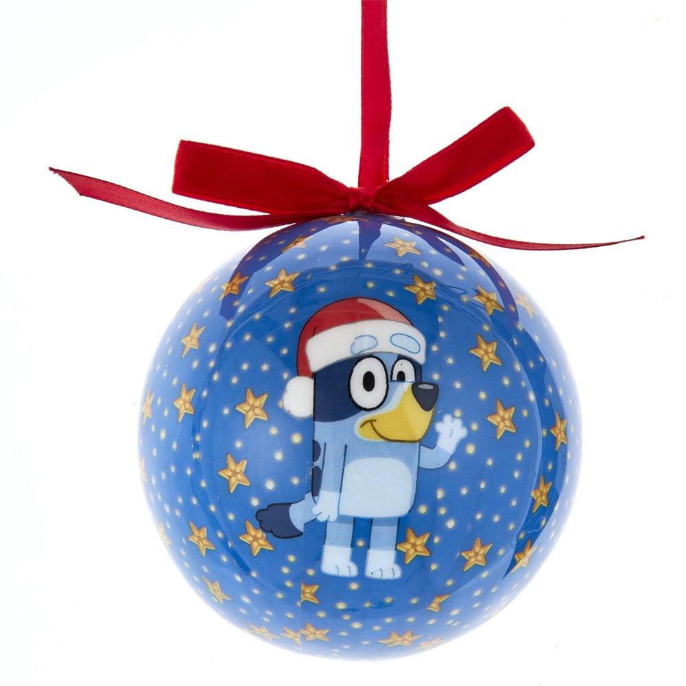 Kurt Adler Bluey Weihnachtsornament – 8,4 Cm, Mit Weihnachtsmannmütze, Offiziell Lizenziert