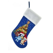 Kurt S. Adler Bluey and Bing Blue 19 Inch Polyester Hanging Christmas Stocking