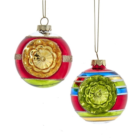 Kurt S. Adler Early Years Glass, 4 Piece Ornament Set, 75MM, Multi-Color