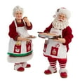 thumbnail image 1 of Kurt Adler Fabriche Christmas Figurines, Mr. and Mrs. Claus with Desserts, 10.5in (Set of 2), 1 of 4