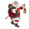 thumbnail image 1 of Kurt S. Adler Fabrich√© Wreath and Lantern Santa, 10.5-Inches, Multi-Colored, 1 of 4