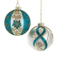 thumbnail image 1 of Kurt S. Adler Gold, Dark Teal and White Embellished Ball, 6 Piece Ornament Set, 80MM, 1 of 4