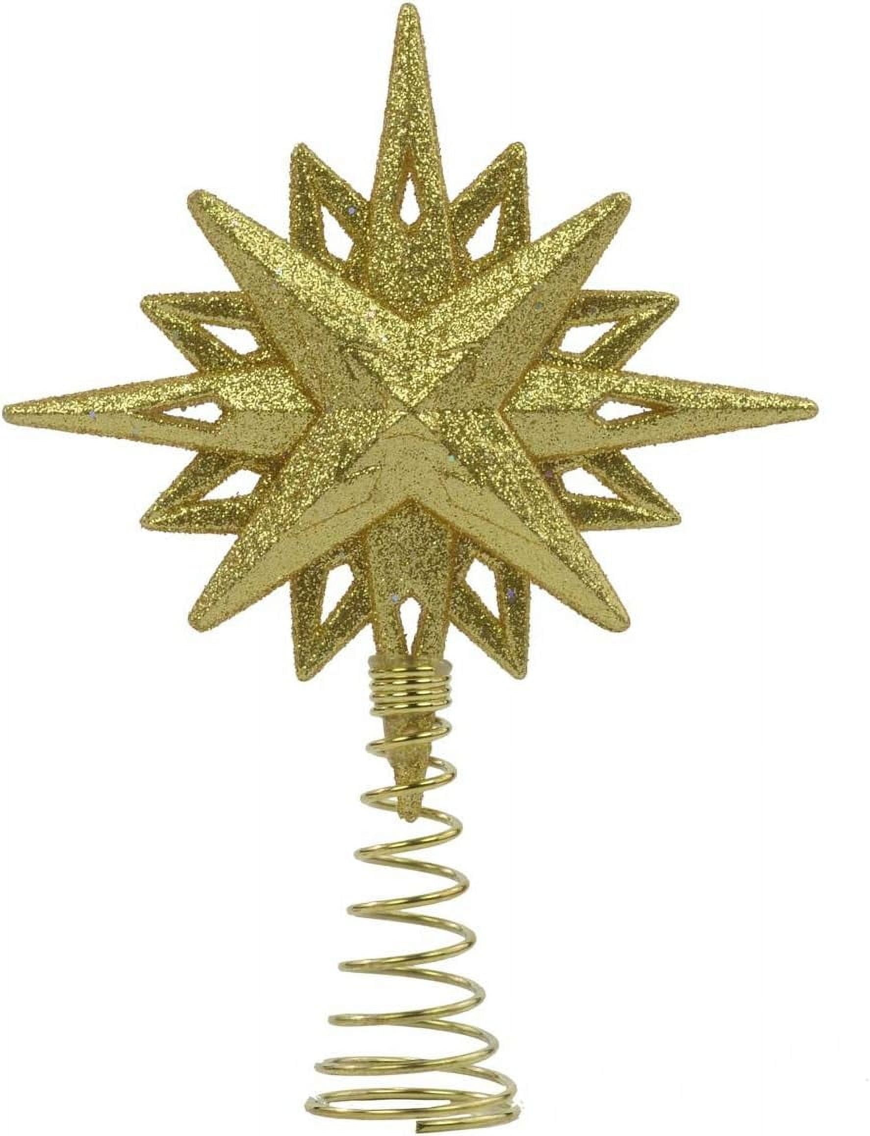 Kurt S. Adler, Star Christmas Tree Topper, Gold Glitter Acrylic ...