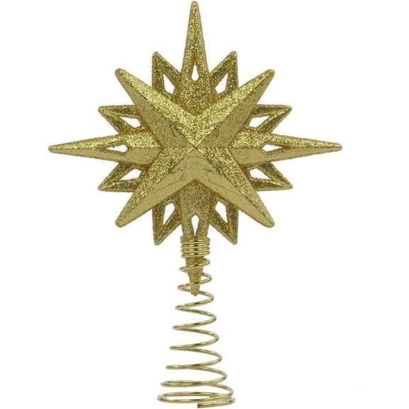 Kurt S. Adler Gold Glitter Acrylic Star Christmas Tree Topper