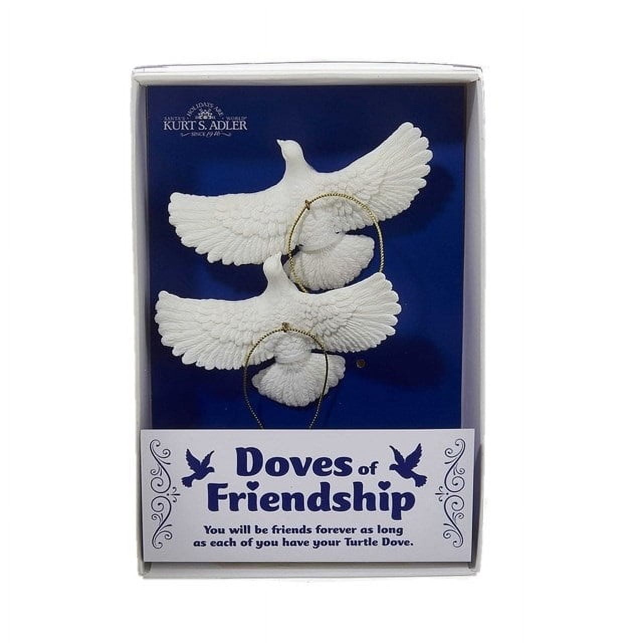 KURT ADLER Kurt S. Adler Home Alone Friendship Doves 4.5" Resin Christmas Ornaments, Set of 2