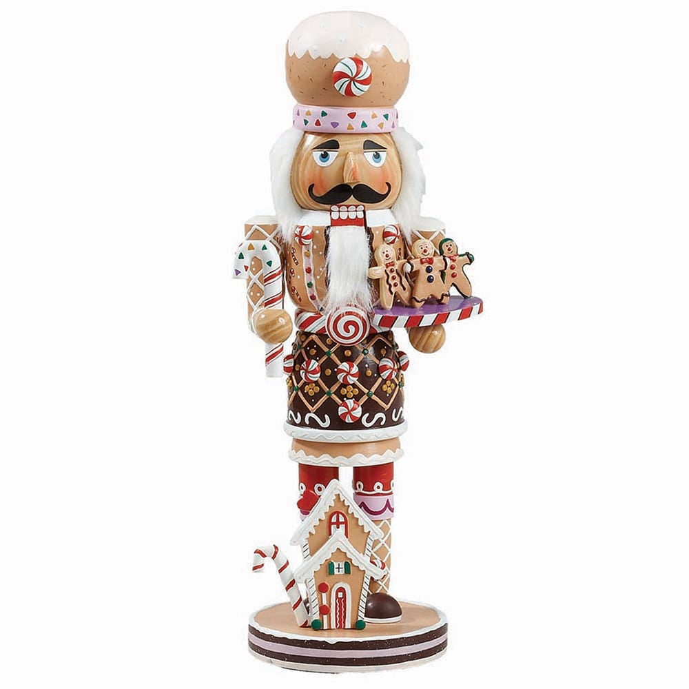 Festive 16-Inch Gingerbread Nutcracker with Candy Decorations