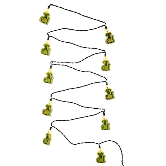 Kurt S. Adler Elf UL 10-Light The Movie Light Set, 30" Lead Wire, Green