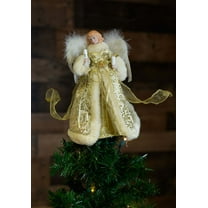 Kurt S. Adler- Inc. Kurt Adler UL 10-Light 10'' Ivory/Gold Angel Treetop