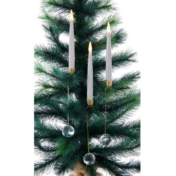 Kurt S. Adler Inch Candle with Faceted Glass Weight Remote Control, 10-Piece Novelty Light Set, Multi, Count