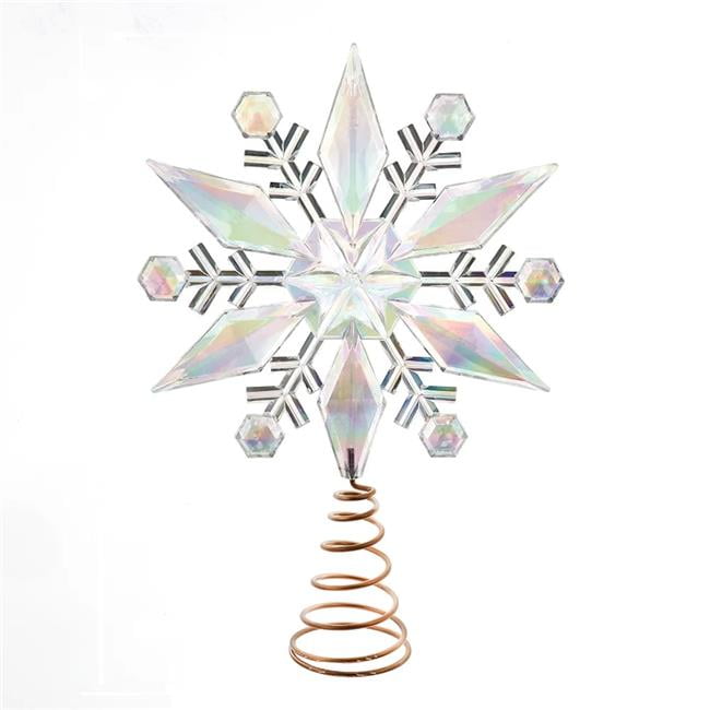 12.75-Inch Iridescent Plastic Snowflake Tree Topper