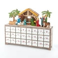 thumbnail image 1 of Kurt Adler Wooden LED Advent Calendar with Nativity Scene – Battery Operated, Multi-Colored, 10.4-Inch, 1 of 4