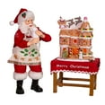 thumbnail image 1 of Kurt Adler 10.5-Inch Battery-Operated LED Gingerbread House Table Piece with Santa – Multi-Color Holiday Décor, 1 of 4