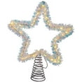 thumbnail image 1 of Kurt Adler Lighted Tinsel StarTree Topper with LED Lights, Silver, 12", 1 of 6
