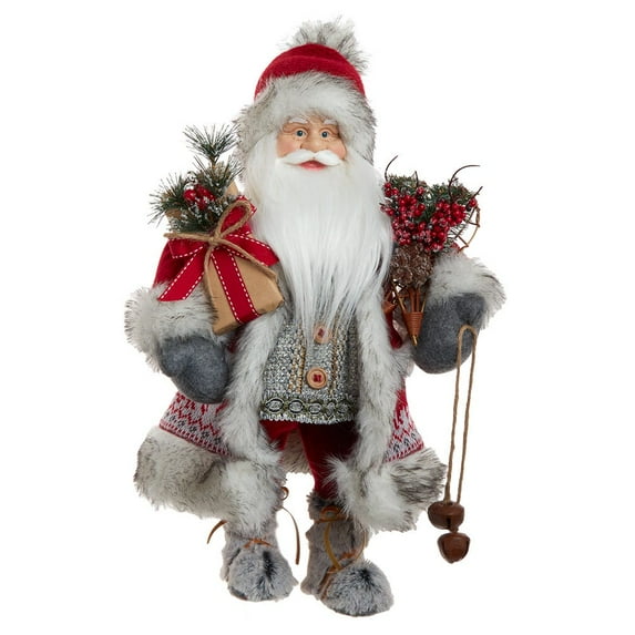 Kurt S. Adler Kurt Adler 18-Inch Red and White Santa With Gift Box and Bells