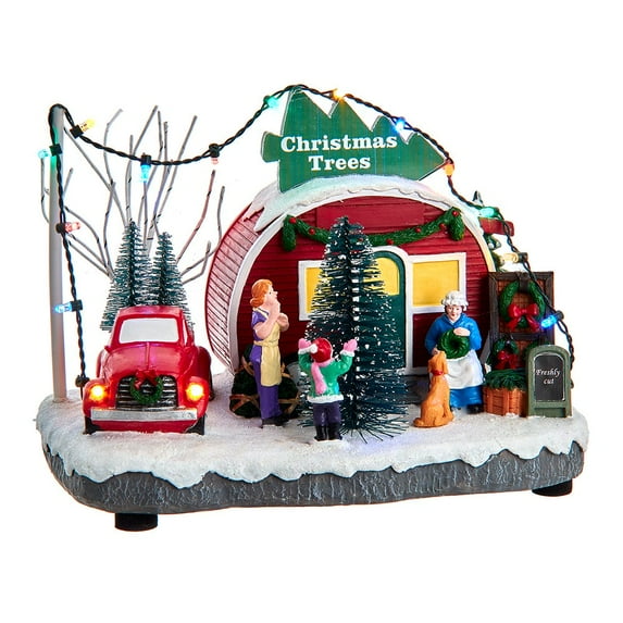 Kurt S. Adler Kurt Adler 4.7-Inch Battery Operated Lighted "Christmas Trees" Village Shop