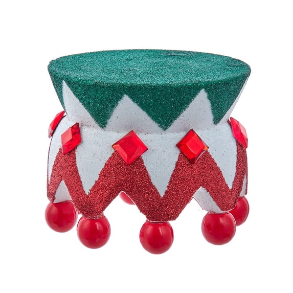 Kurt S. Adler Kurt Adler 4-Inch Hollywood Red, White and Green Glittered Nutcracker Base Table Piece, Multi Color