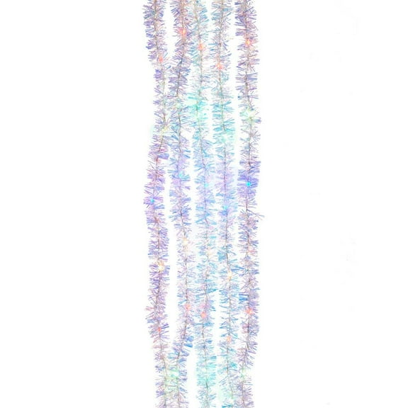 Kurt S. Adler Kurt Adler 6.5-Foot Multi-Color Silver Iridescent Tinsel Cascade Novelty Light Set, 6 Ft