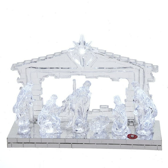 Kurt S. Adler Kurt Adler 8.7-Inch Battery-Operated Light-Up LED Musical Nativity Scene