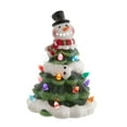 thumbnail image 1 of Kurt S. Adler Kurt Adler 9-Inch Battery Operated Ceramic Light-Up Snowman Tree Table Piece, Green, 1 of 4