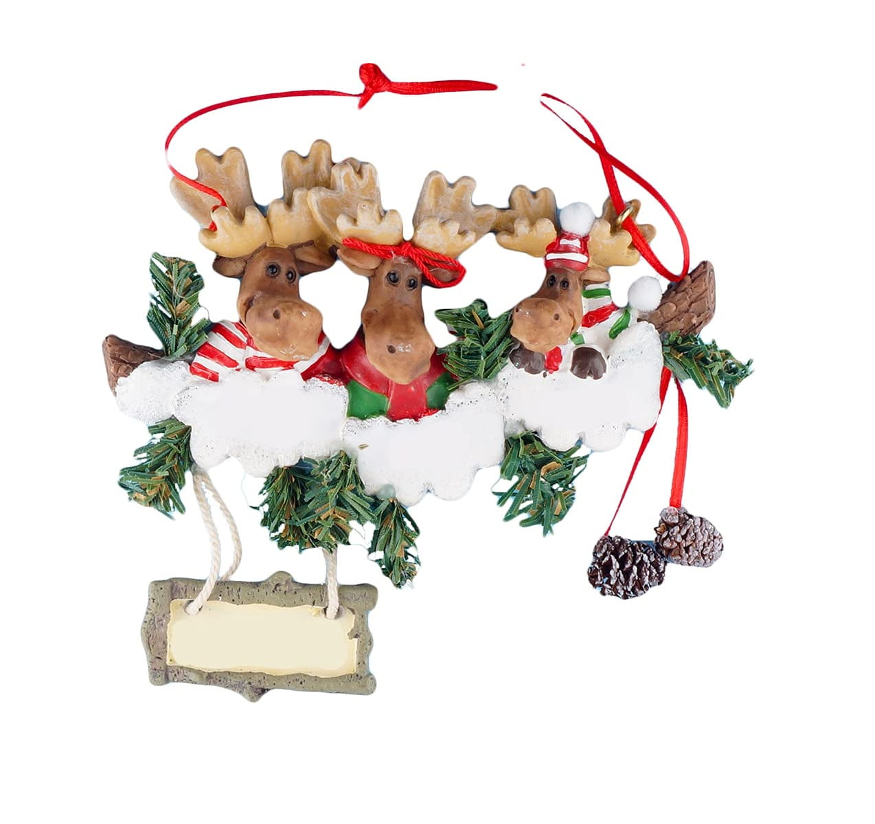 Customizable Family of 3 Moose Resin Ornament