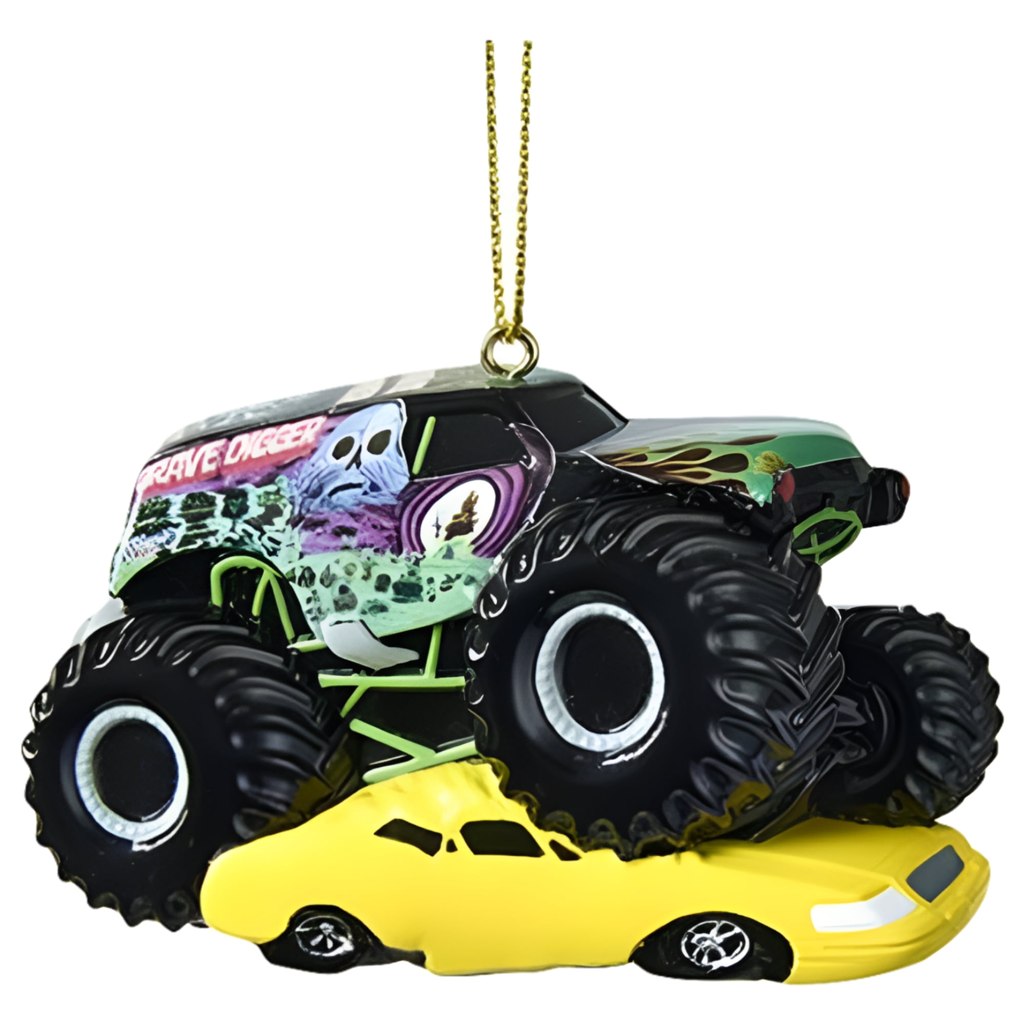 Kurt Adler MONSTER JAM GRAVE DIGGER ORNAMENT FOR PERSONALIZATION