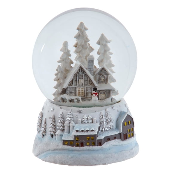 Kurt S. Adler 120mm Musical Snowy House Water Globe White Holiday Dcor