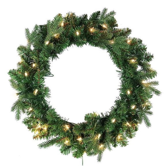 Kurt S. Adler P60240PLC 24 in. Pre-Lit Clear Jackson Pine Wreath