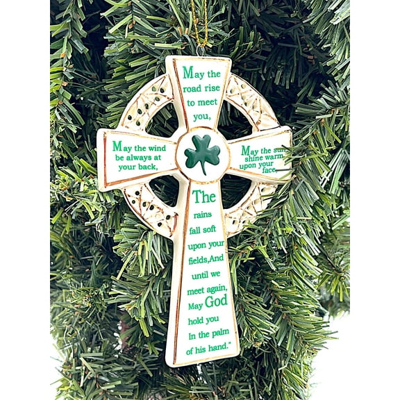 Kurt S. Adler Porcelain Irish Cross Ornament Keepsake Ornaments 1, 5.12-Inch