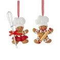 thumbnail image 1 of Kurt Adler Resin Gingerbread Boy & Girl Baker Christmas Ornaments – Set of 2 Assorted, 1 of 8