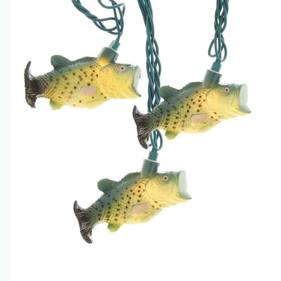 Kurt S. Adler 10 Bass Fish Novelty LED Light Set Multi-Colored, UL-Listed