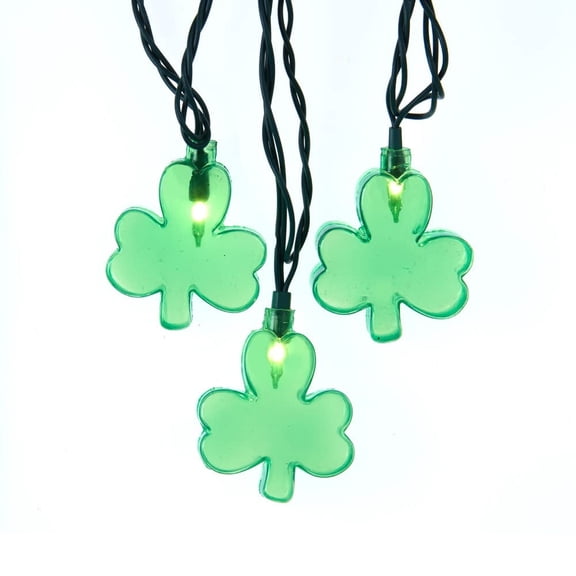 Kurt S. Adler UL 10-Light Shamrock String Light Set, 144 Inches – Green St. Patrick’s Day Decor