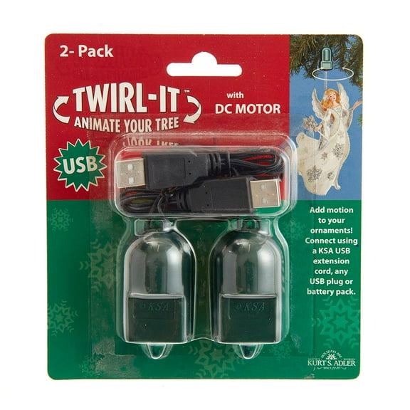 Kurt S. Adler USB 2 Pack Twirl-Its with DC Motor