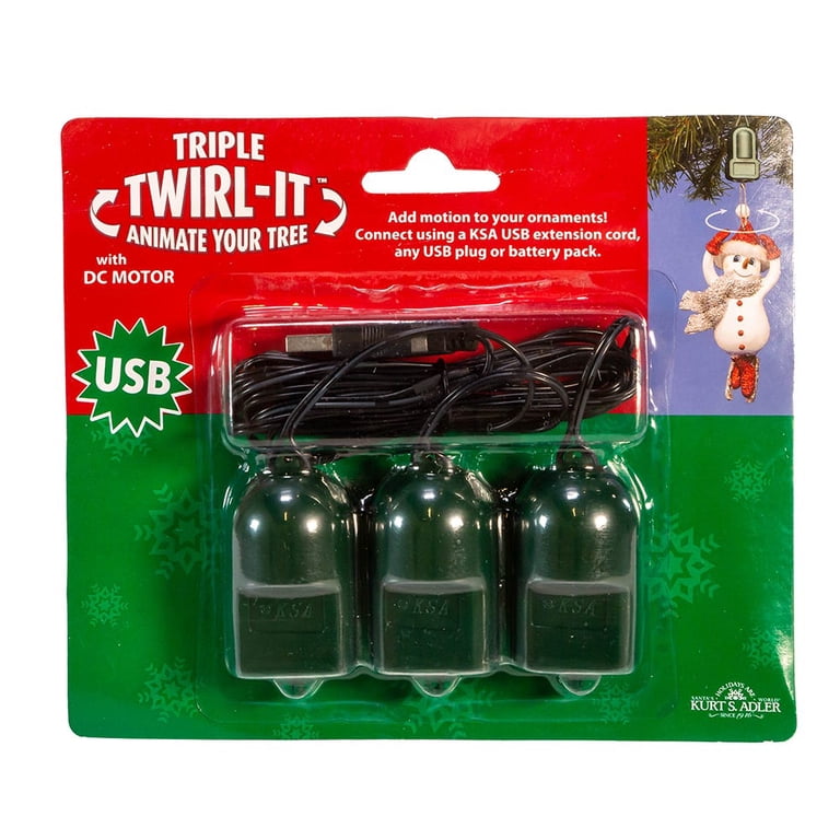 Kurt S. Adler USB Powered Triple Twirl-It with DC Motors for