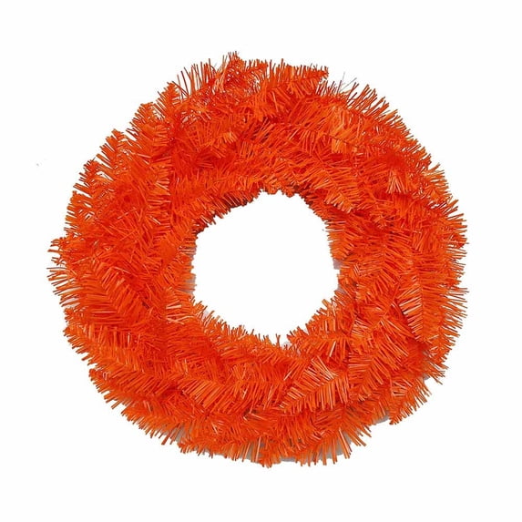 Kurt S. Adler Unlit Orange Halloween Wreath, 18-Inch