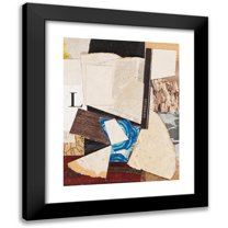 Kurt Schwitters 12x14 Black Modern Framed Museum Art Print Titled - Spitzbergen, Merz Drawing (1929)