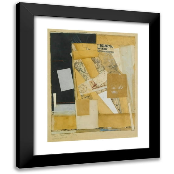 Kurt Schwitters 15x18 Black Modern Framed Museum Art Print Titled - Black Nburgh (1947)