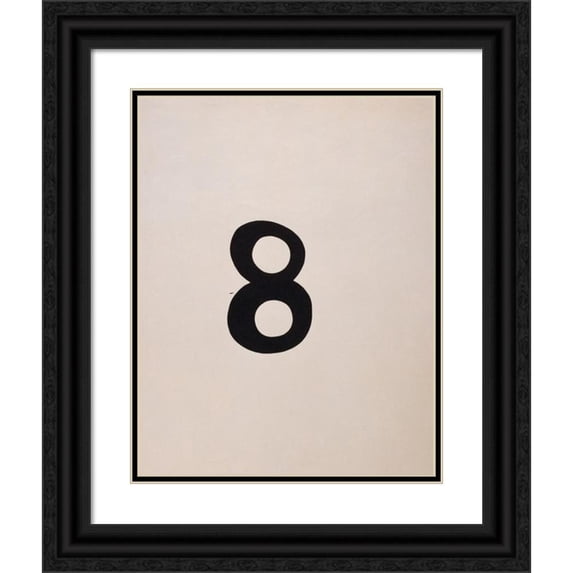 Kurt Schwitters 15x18 Black Ornate Wood Framed Double Matted Museum Art Print Titled - Arabic Eight (1923)