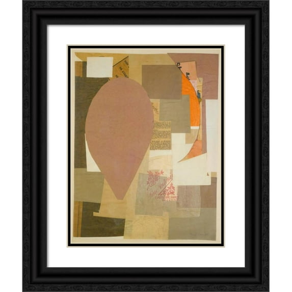 Kurt Schwitters 19x24 Black Ornate Framed Double Matted Museum Art Print Titled: Without Title (Pino Antoni) (1933-34)