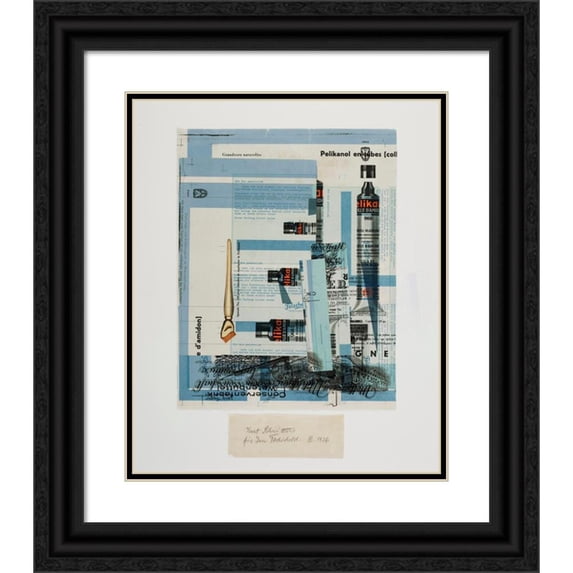 Kurt Schwitters 20x24 Black Ornate Framed Double Matted Museum Art Print Titled: For Jan Tschichold (1936)
