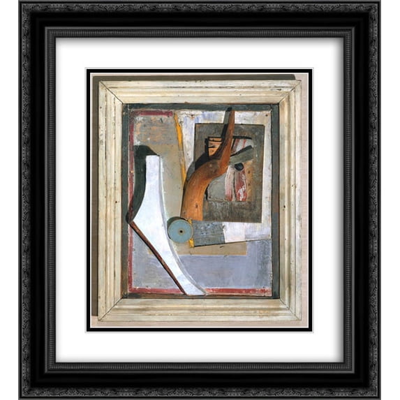 Kurt Schwitters 2x Matted 20x22 Black Ornate Framed Art Print 'Relief in Relief '