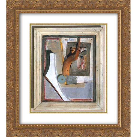 Kurt Schwitters 2x Matted 20x22 Gold Ornate Framed Art Print 'Relief in Relief '