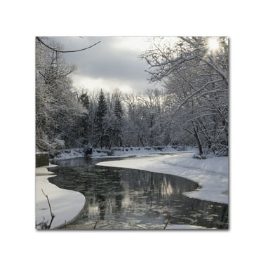 Kurt Shaffer 'Fresh Snowfall on the River' Canvas Art