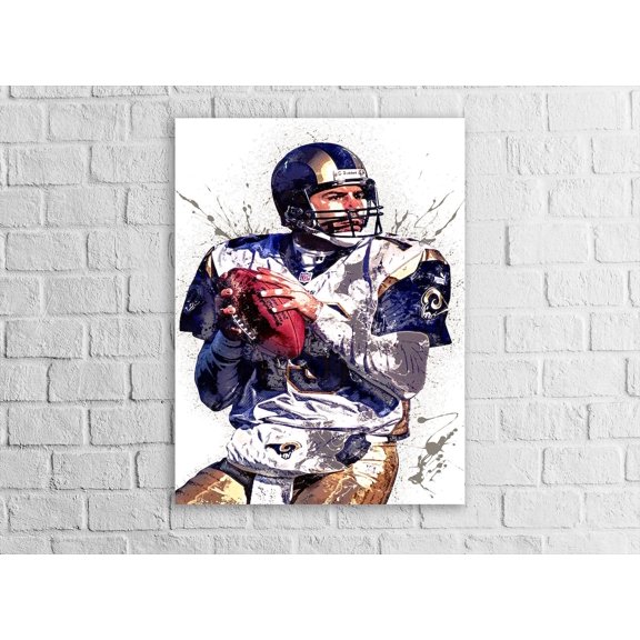 Kurt Warner Los Angeles Rams Wrap Or Museum Quality Fine Art Man Cave Room Office, Unframed Poster