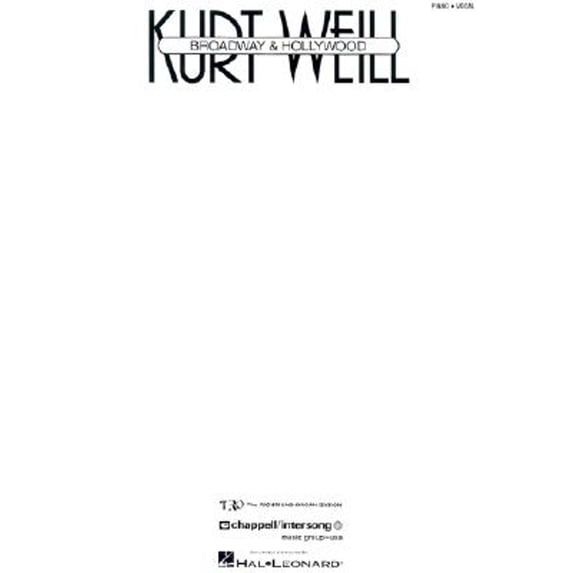 Pre-Owned Kurt Weill - Broadway & Hollywood (Paperback 9780793568970) by Kurt Weill