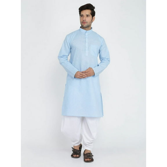 Kurta Salwar Handmade Indian Men's Set in Pure Ethnic Light Cotton