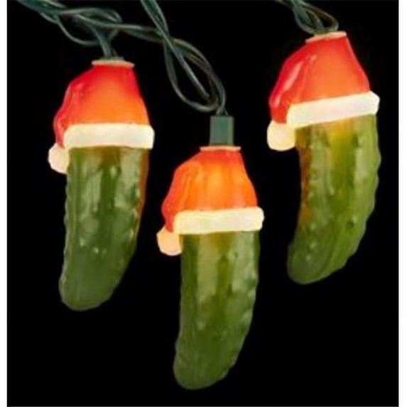 Kurtadler 1915736 UL 10 Light Pickle with Santa Hat Light Set - Case of 36